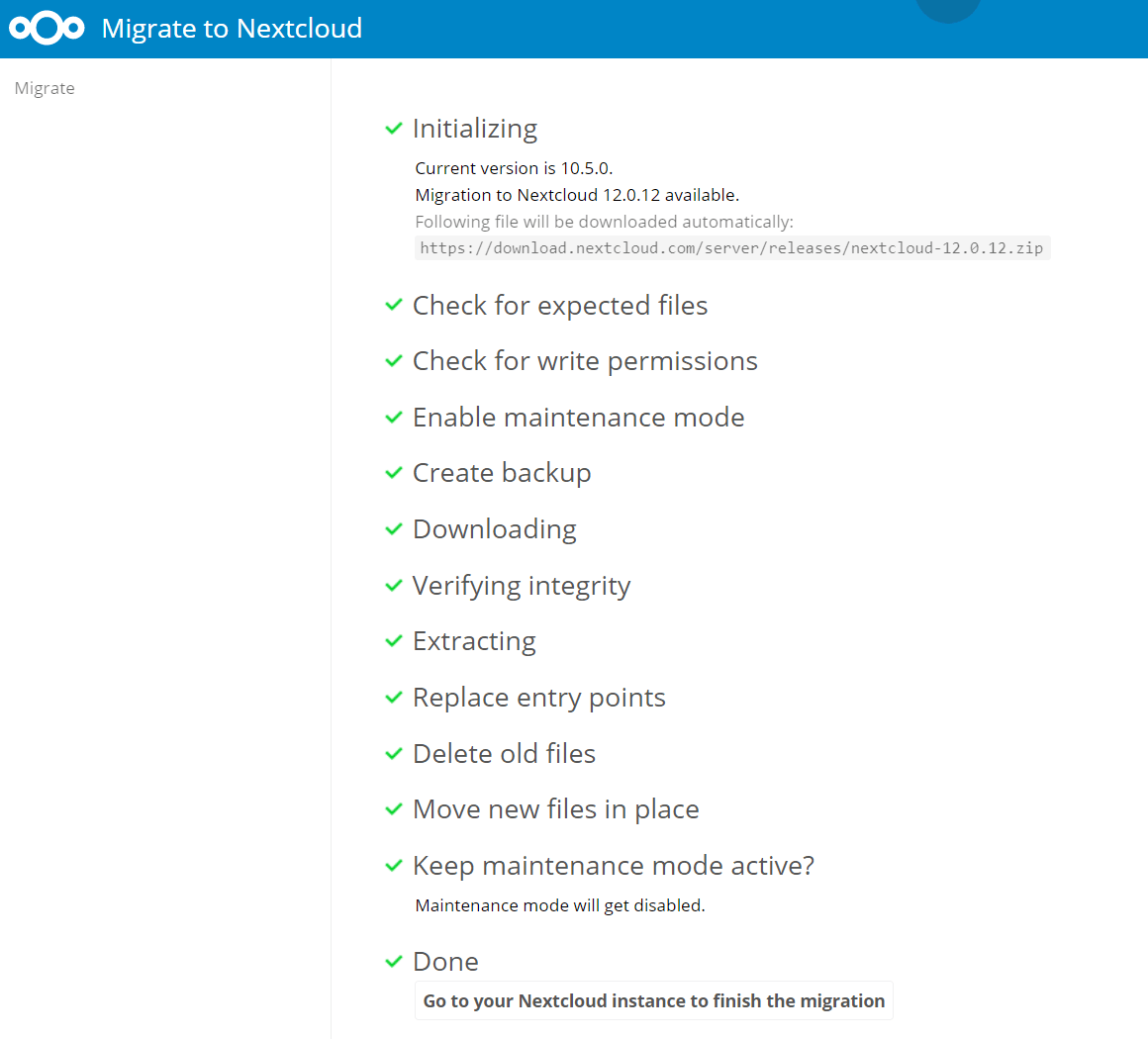 Migrate to Nextcloud