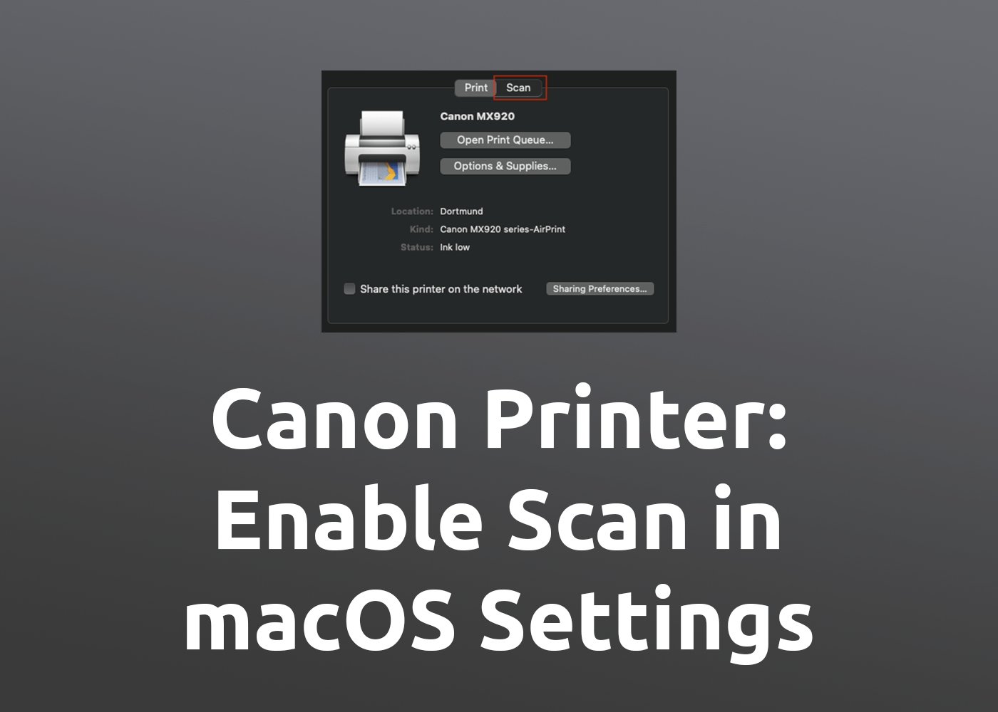 Minimize Proof Estimated Canon Printer: Enable macOS Big Sur Scan Function in System Settings