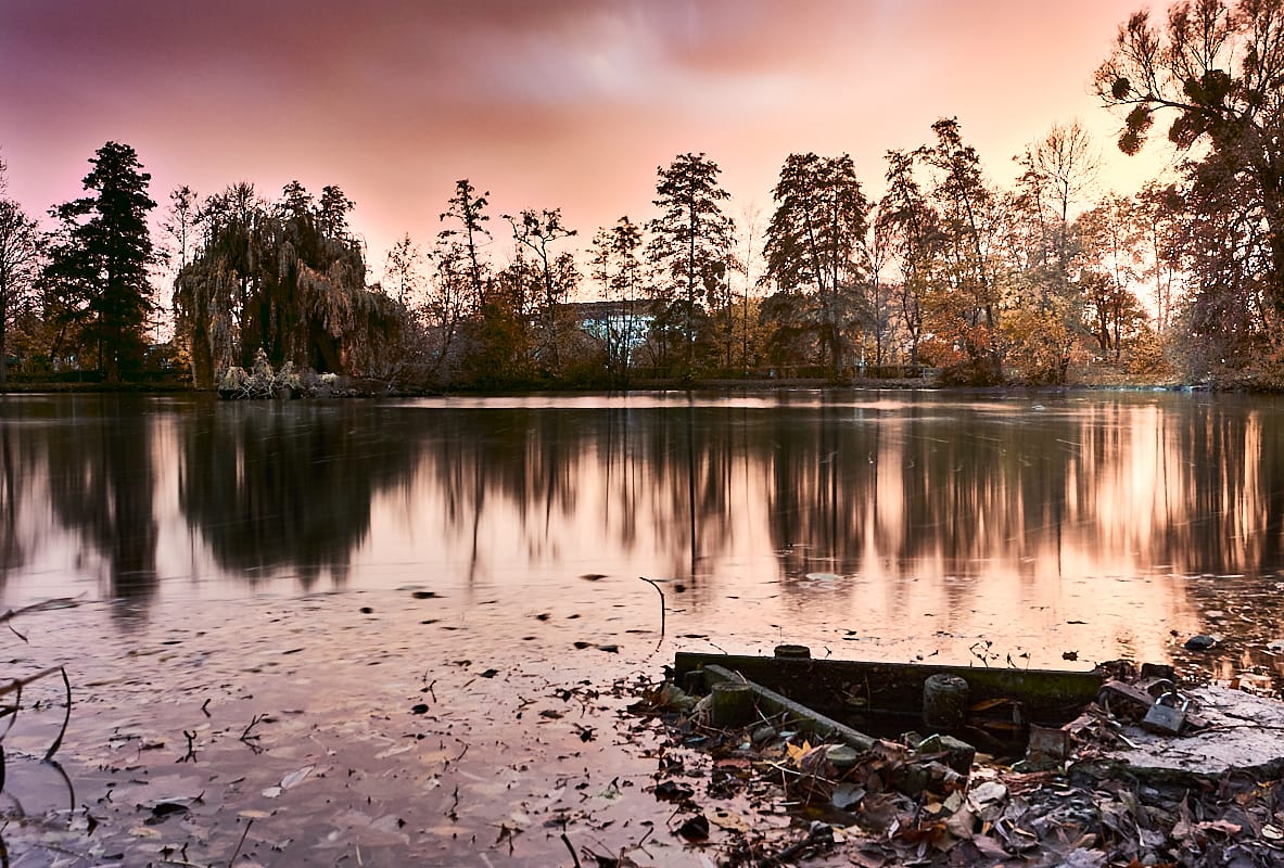 Long exposure sunset landscape image